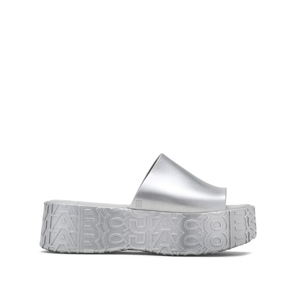 MJ-131. Marc Jacobs x Melissa Becky Platform Slides Silver US 9 - Picture 1 of 1